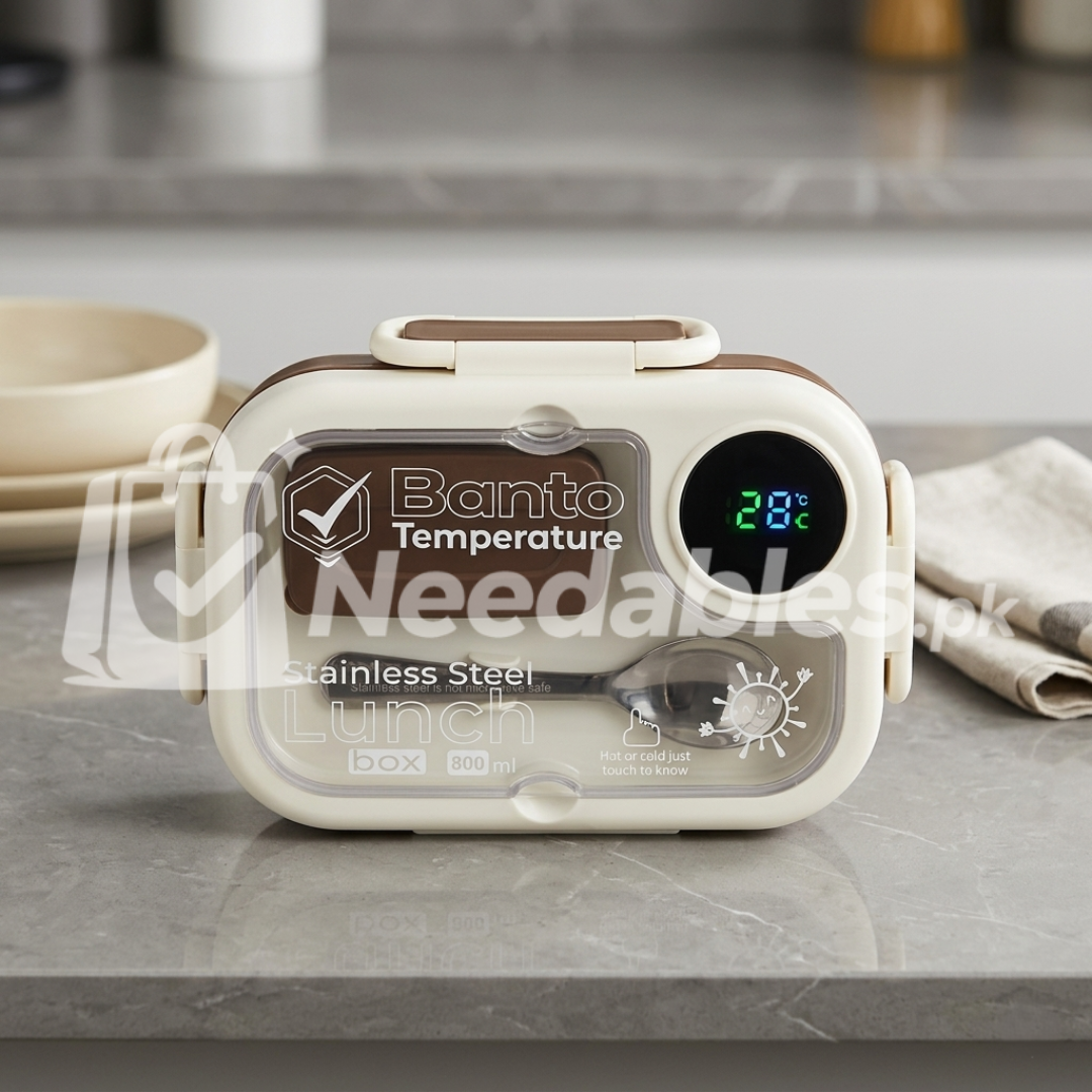 800ml Stainless Steel Bento Lunch Box with Temperature Sensor Lid β Random Color
