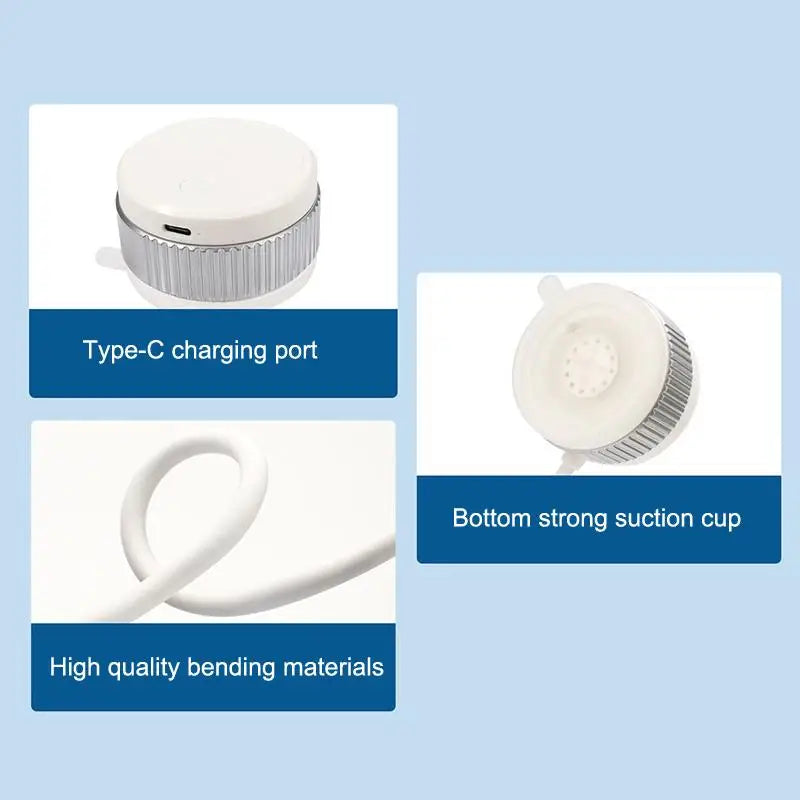 Suction Cup Wall Mounted Rechargeable Fan – 360° Rotating Mini Desk & Wall Fan