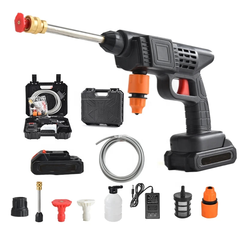 48V Cordless High Pressure Car Wash Gun – Portable Lithium Battery Hydraulic Spray Washer for Cars, Bikes & Home Cleaning