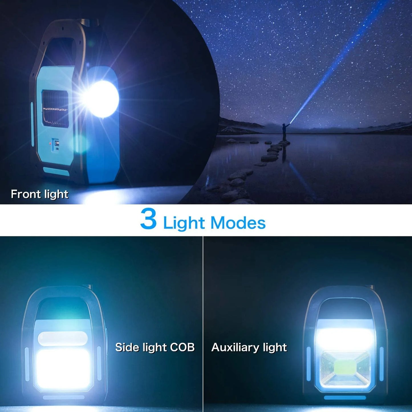Solar and USB Powered 3-Mode LED Lantern & Flashlight