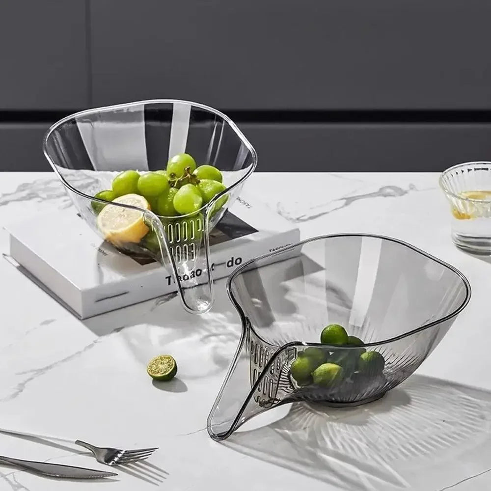 2-in-1 Multifunctional Fruit & Vegetable Washing Drain Basket – Kitchen Sink Colander Bowl for Salad, Pasta & Food Straining | Home Kitchen Drainer Bowl