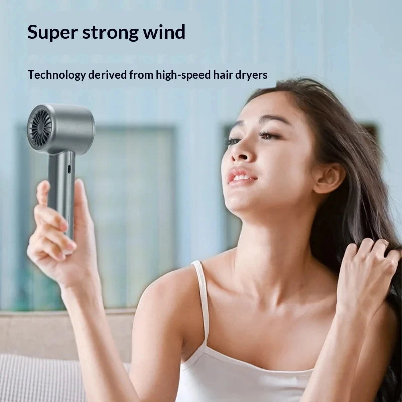 Mini Turbo Handheld Fan – 120 Adjustable Speeds, Digital LED Display & USB Rechargeable