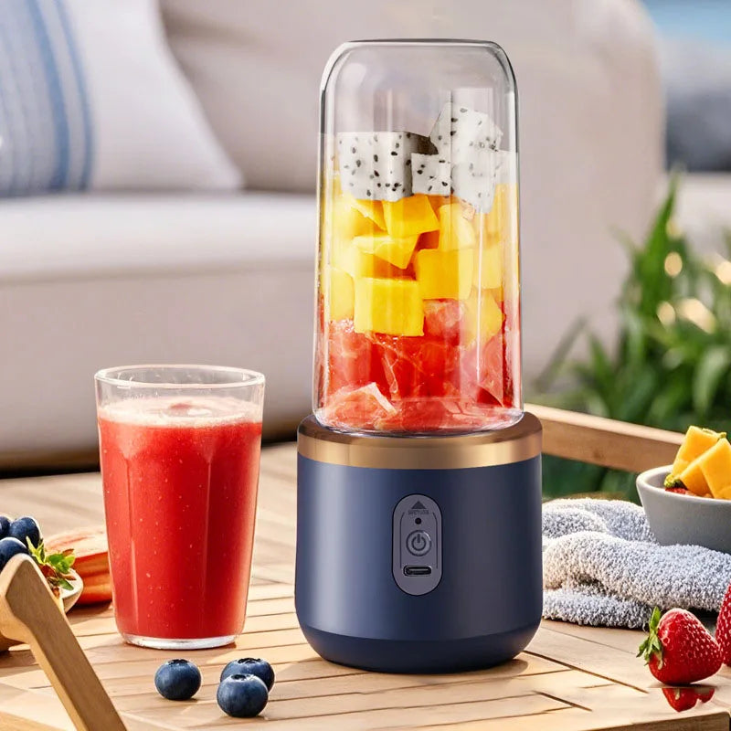 USB Rechargeable Mini Portable Juicer Blender – Personal Smoothie Maker, Travel Fruit & Vegetable Mixer Bottle