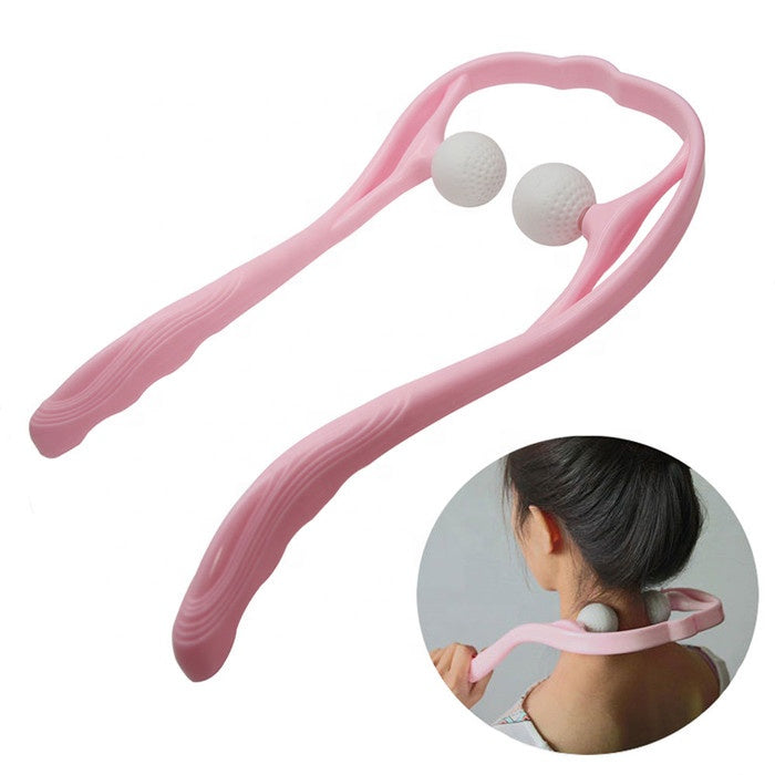 Neck & Shoulder Massage Roller with Dual Pressure Balls | Self Massage Tool