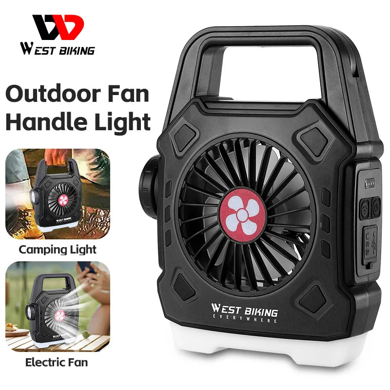 3-in-1 Portable Light with Fan – USB Rechargeable LED Flashlight & Power Bank