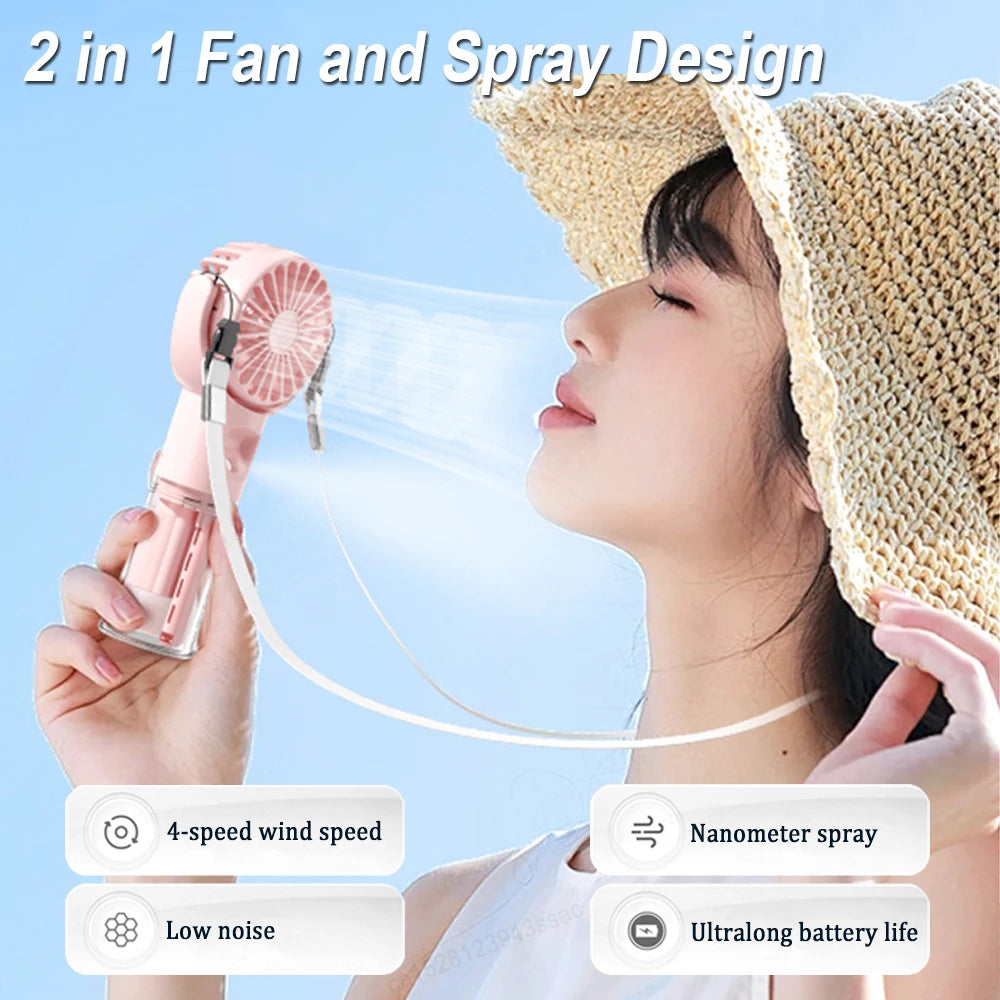 Portable Rechargeable Mist Spray Fan