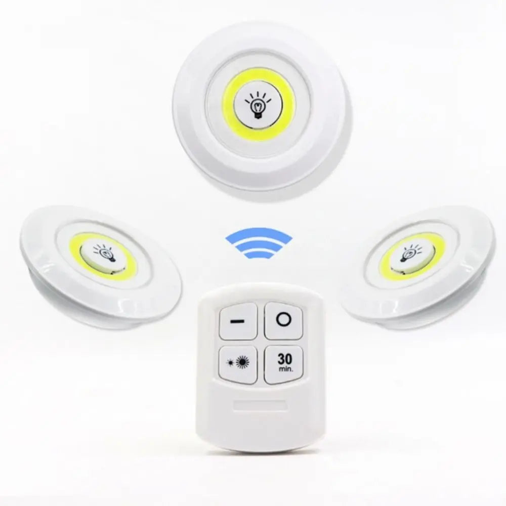 Battery Operated LED Puck Lights with Remote Control – Wireless Stick-On Under Cabinet & Closet Lights