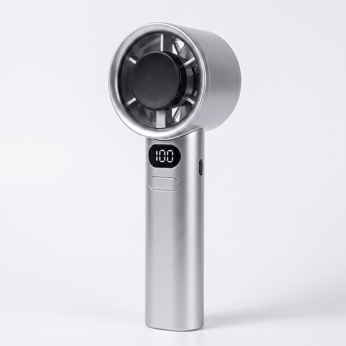 Mini Turbo Handheld Fan – 120 Adjustable Speeds, Digital LED Display & USB Rechargeable