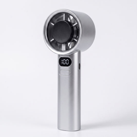 Mini Turbo Handheld Fan – 120 Adjustable Speeds, Digital LED Display & USB Rechargeable