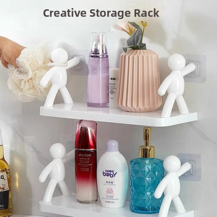 Self-Adhesive Wall-Mounted Character Shelf – No Drilling Required