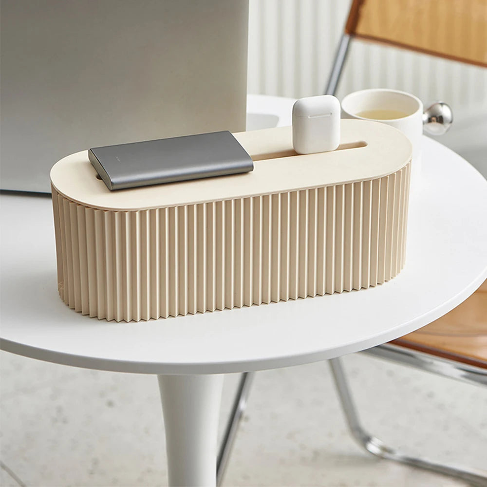 Nordic Cable Organizer Box – Power Strip, WiFi Router & Cable Management Shelf