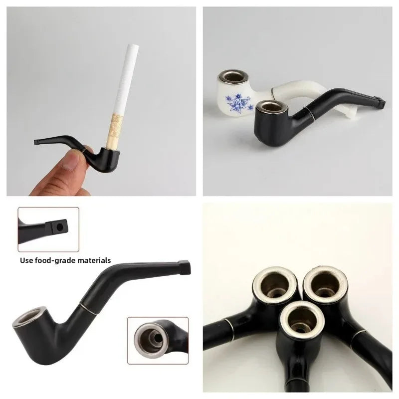 Retro Black Bent Portable Durable Mini Tobacco Pipe