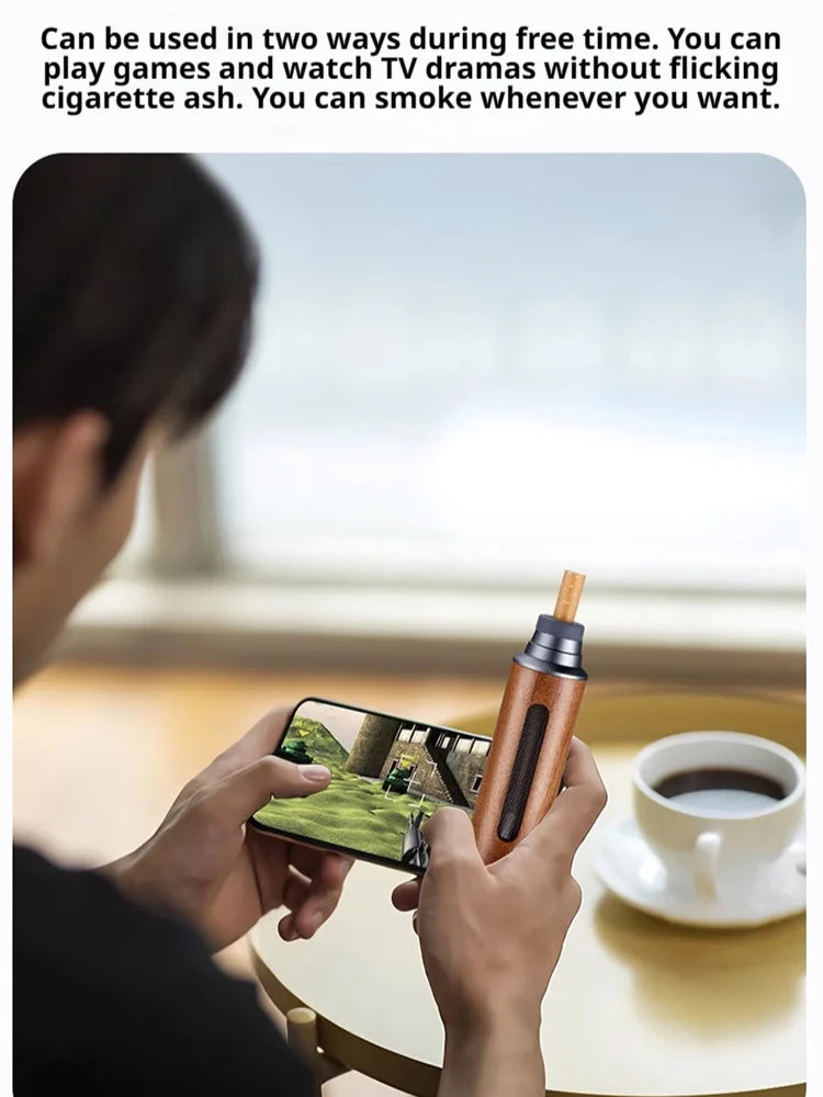 Portable Wooden Car Ashtray & Cigarette Holder – Dust-Free Anti-Ash Smoking Device
