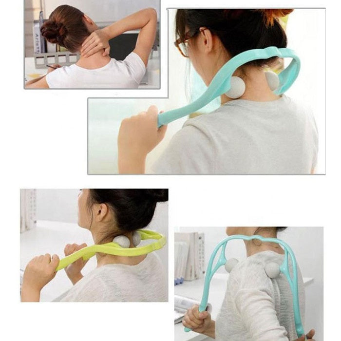 Neck & Shoulder Massage Roller with Dual Pressure Balls | Self Massage Tool