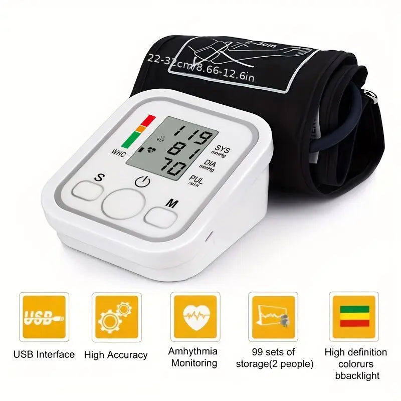 Digital Arm Blood Pressure Monitor – Automatic BP & Heart Rate Checker