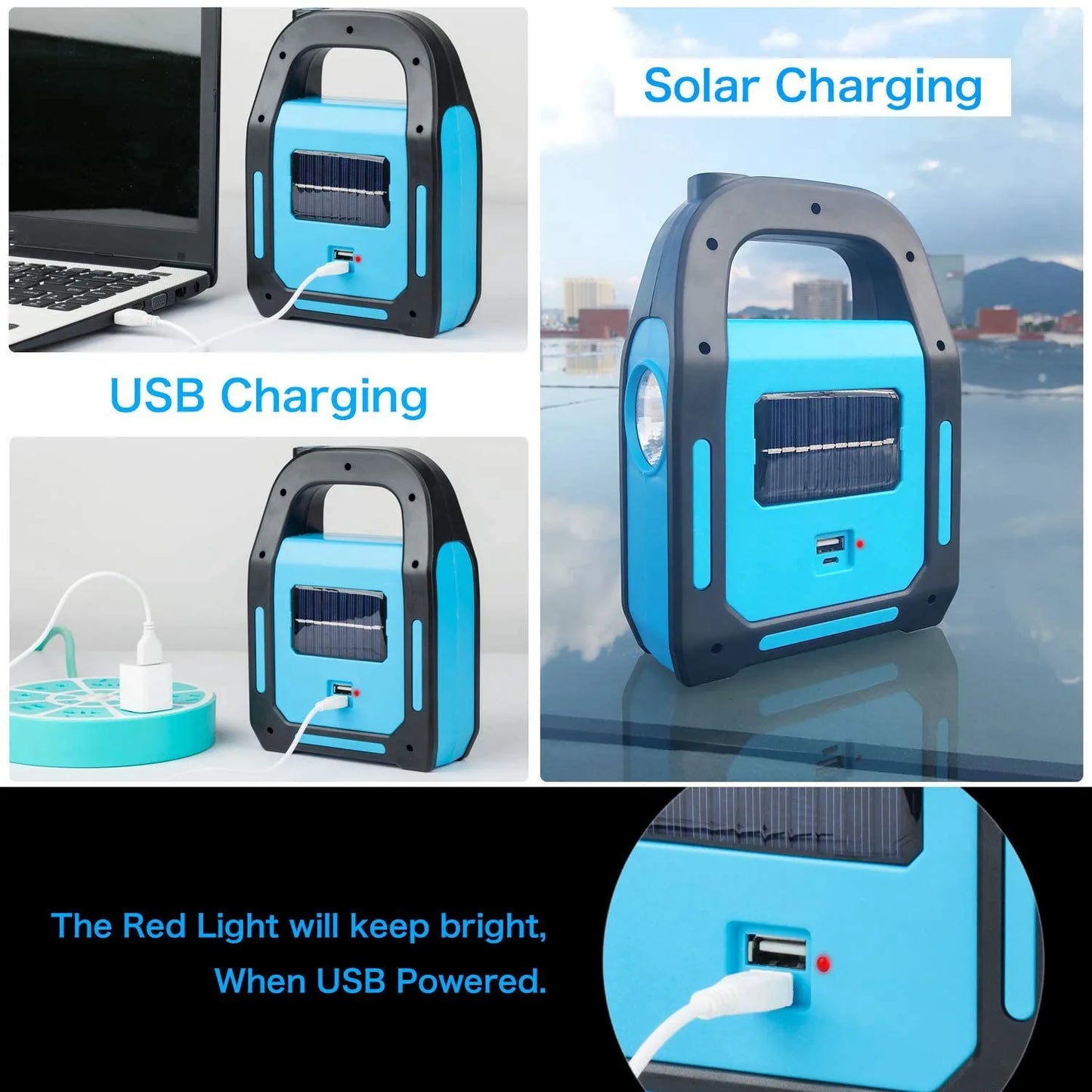 Solar and USB Powered 3-Mode LED Lantern & Flashlight
