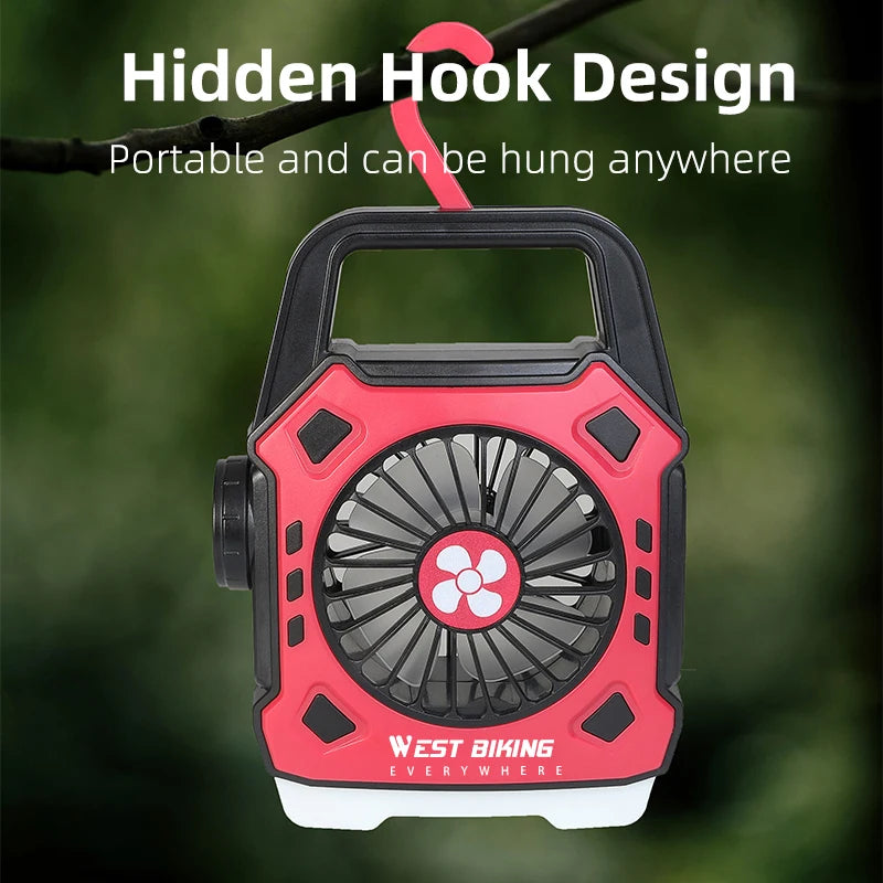 3-in-1 Portable Light with Fan – USB Rechargeable LED Flashlight & Power Bank