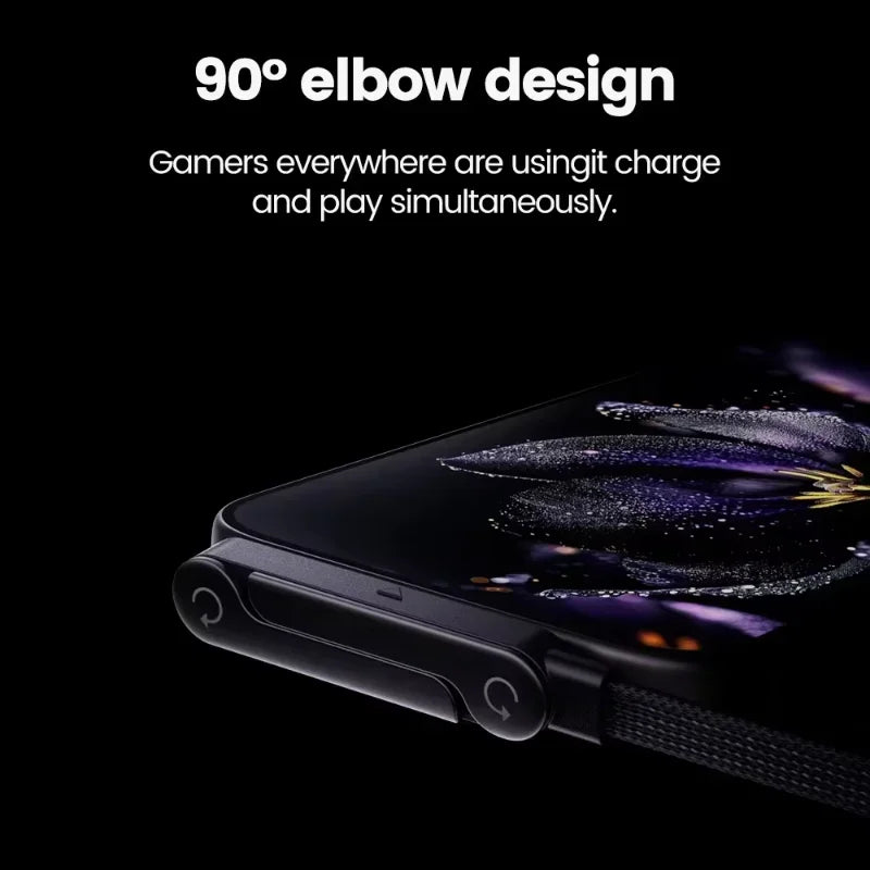 240W Type-C to Type-C Fast Charging Cable with Elbow Design & Foldable Phone Stand