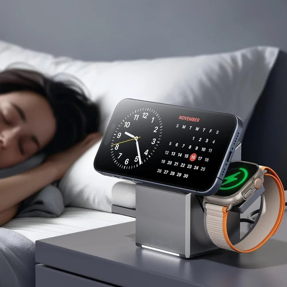 3-in-1 Magnetic 15W Auto-Rotate Wireless Charging Stand