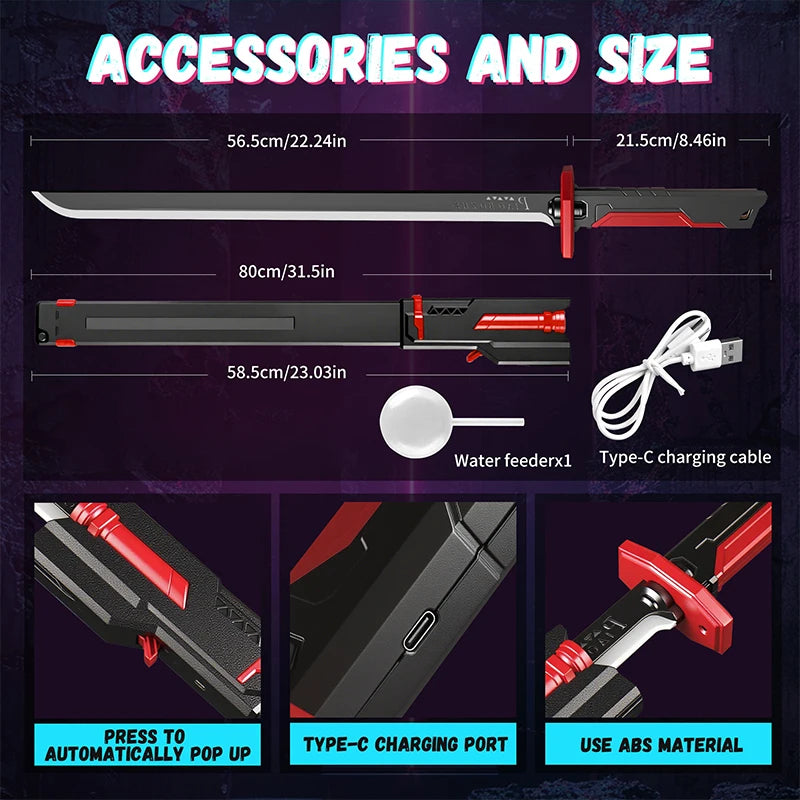 LED Laser Sword with Smoke Effect, Multi-Color Lights & Sound Effects