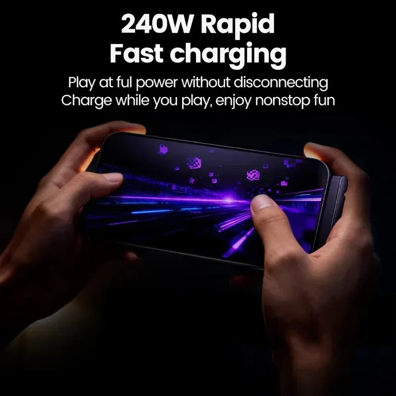 240W Type-C to Type-C Fast Charging Cable with Elbow Design & Foldable Phone Stand