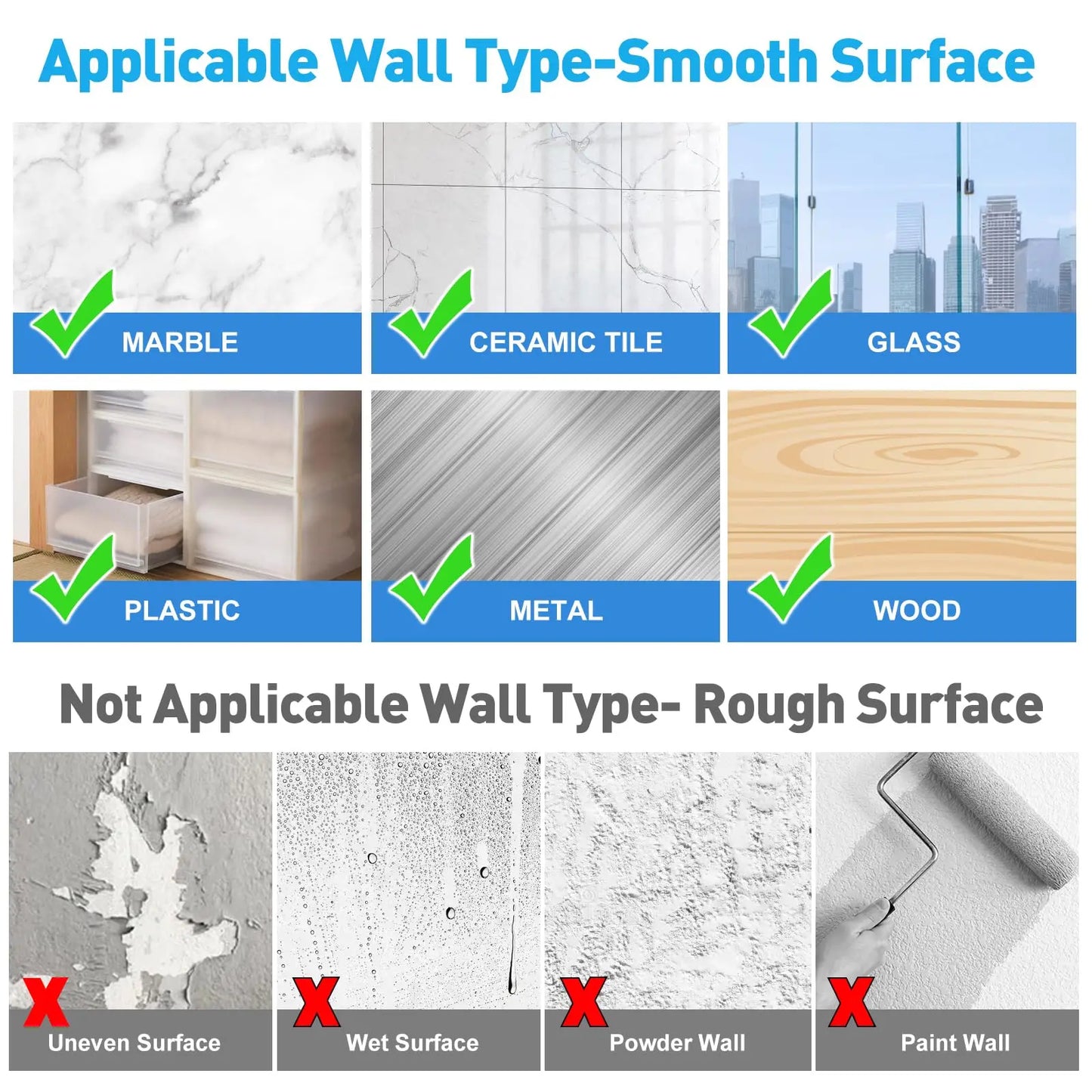 Self Adhesive Curtain Rod Holder – No Drill Adjustable Curtain Rod Brackets