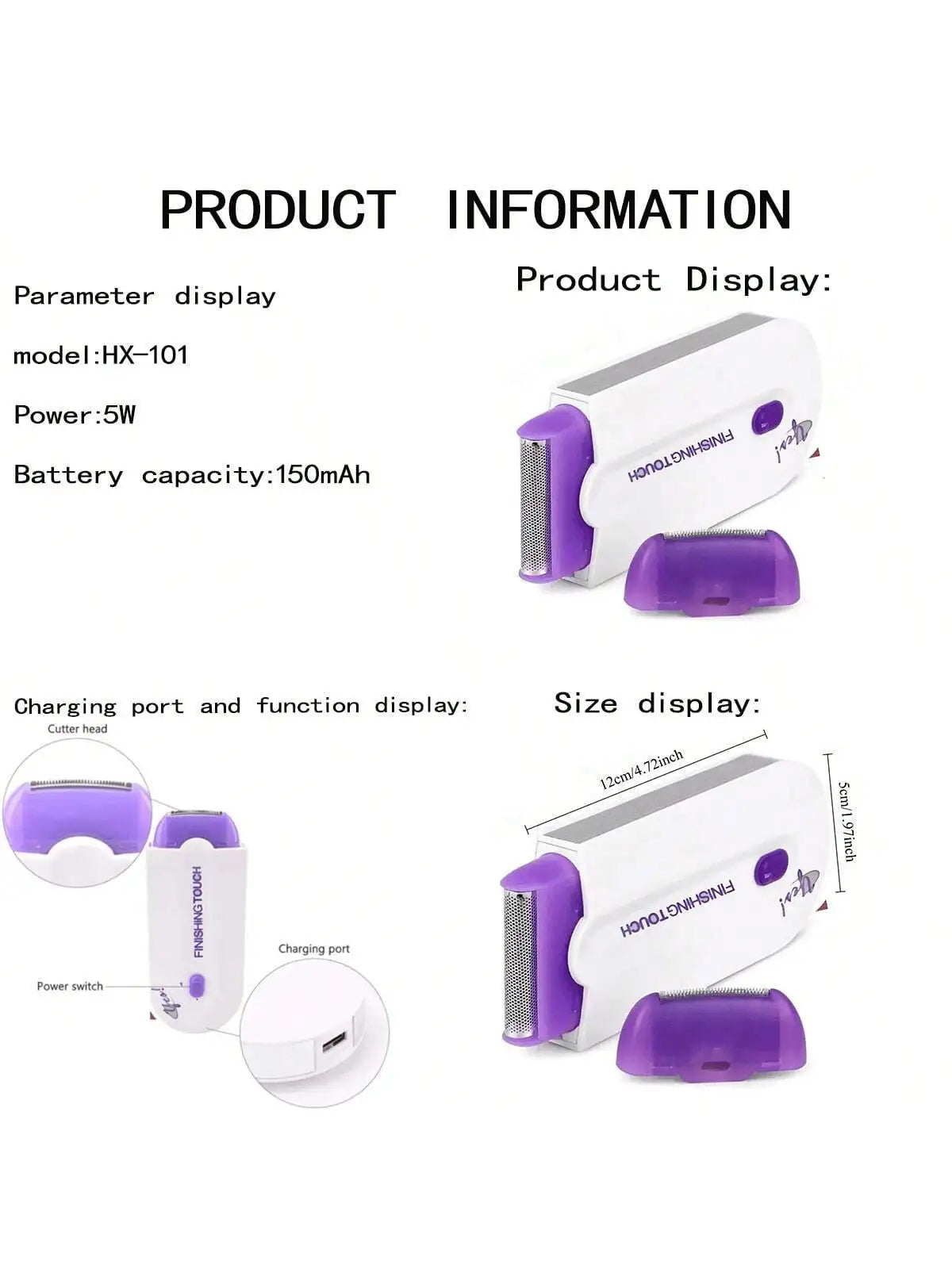 Finishing Touch Yes Hair Remover - Painless Face & Body Shaver