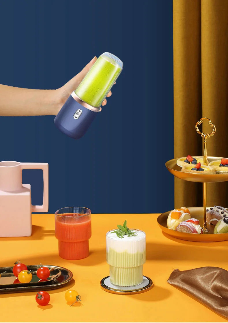 USB Rechargeable Mini Portable Juicer Blender – Personal Smoothie Maker, Travel Fruit & Vegetable Mixer Bottle