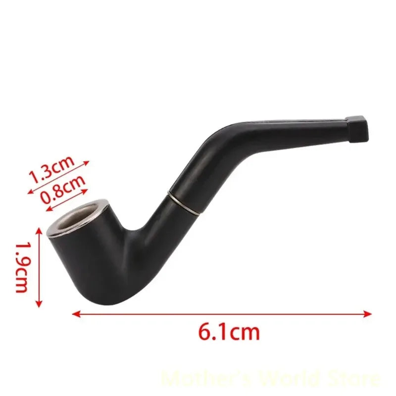 Retro Black Bent Portable Durable Mini Tobacco Pipe
