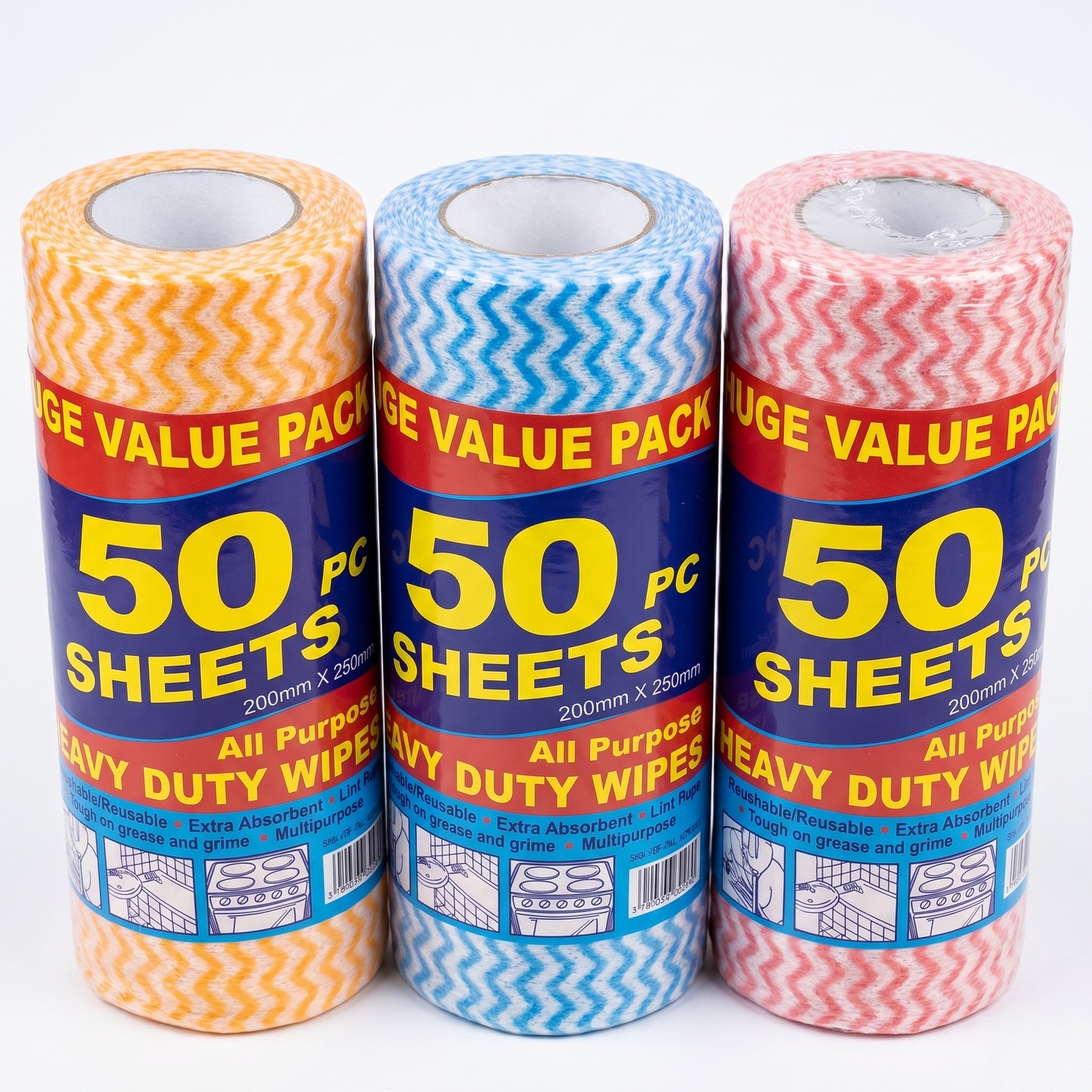 50-Piece Reusable All-Purpose Heavy Duty Wipes
