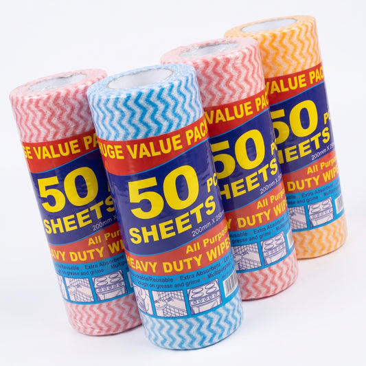 50-Piece Reusable All-Purpose Heavy Duty Wipes