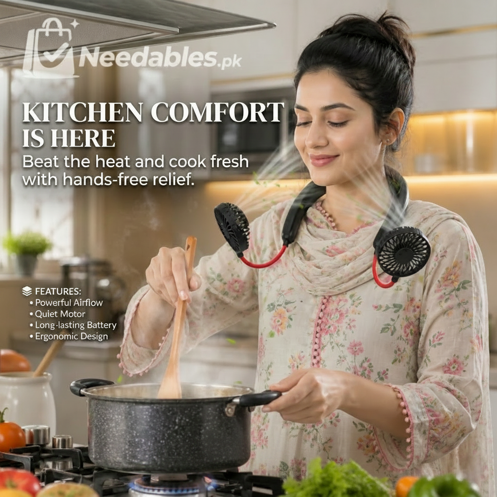 Rechargeable Neck Fan, Portable Hanging Neck Fan 360 Degree Rotation