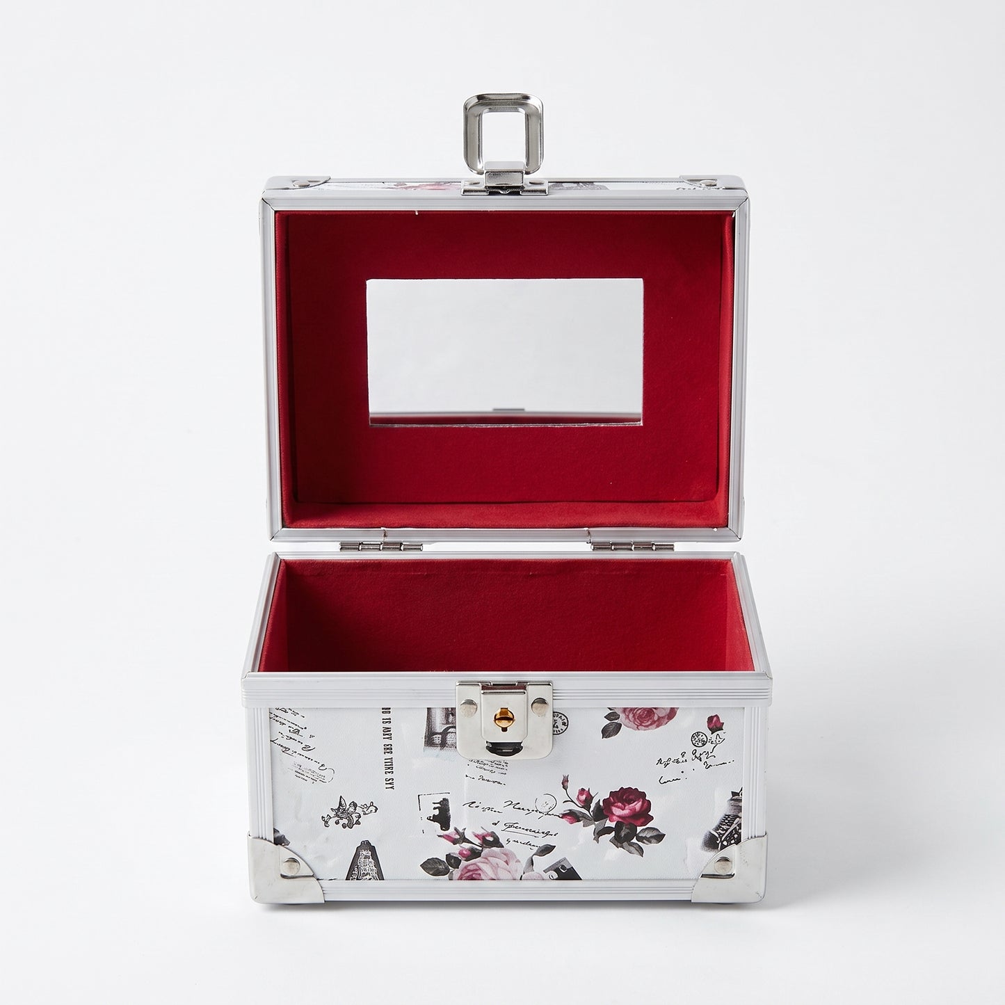 Makeup & Jewelry Storage Box with Mirror & Lock