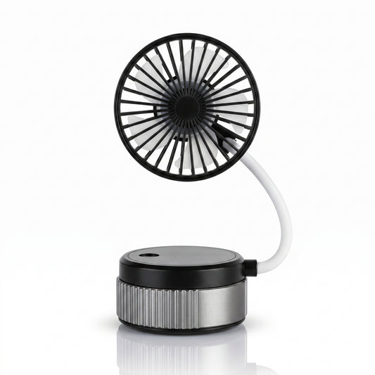 Suction Cup Wall Mounted Rechargeable Fan – 360° Rotating Mini Desk & Wall Fan