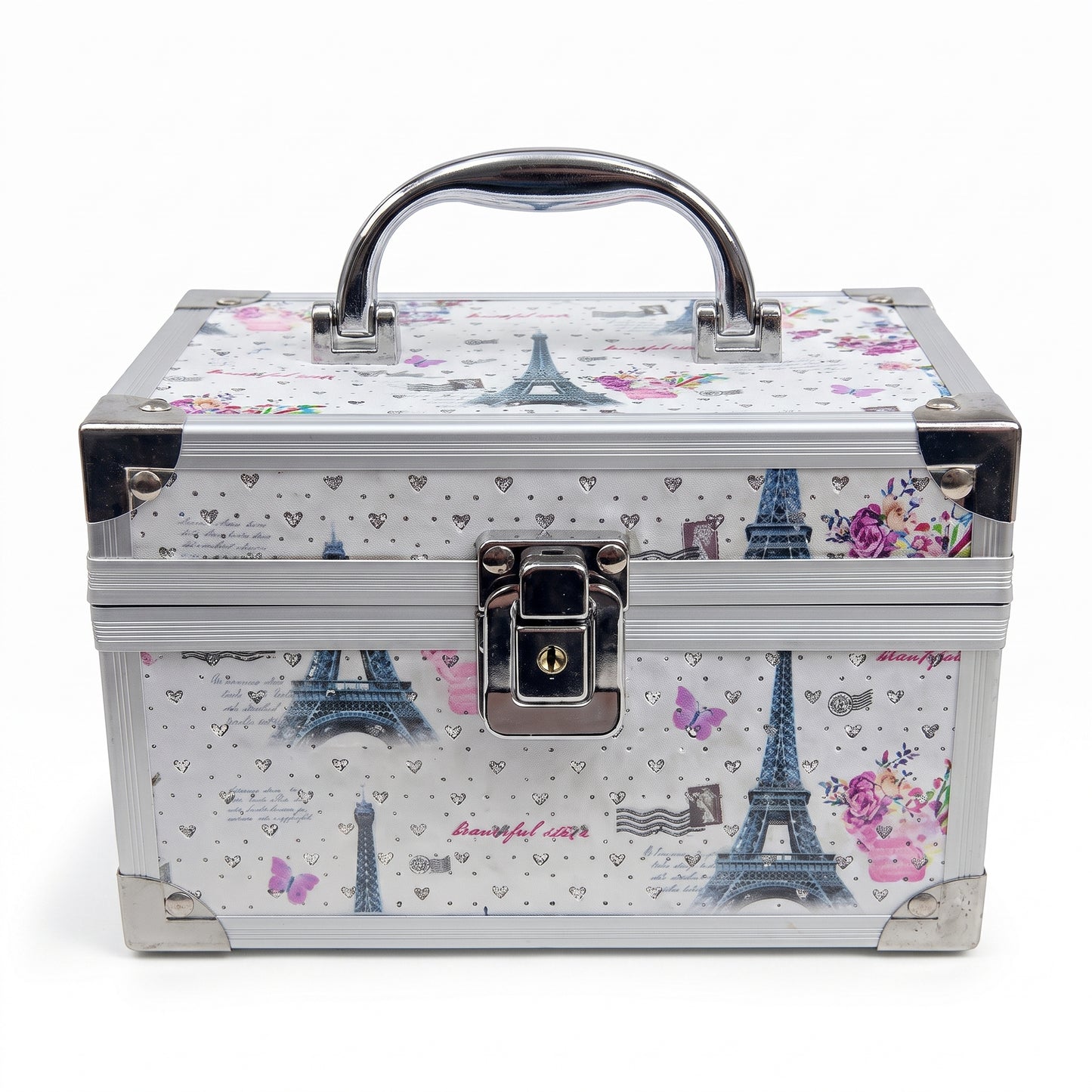Makeup & Jewelry Storage Box with Mirror & Lock