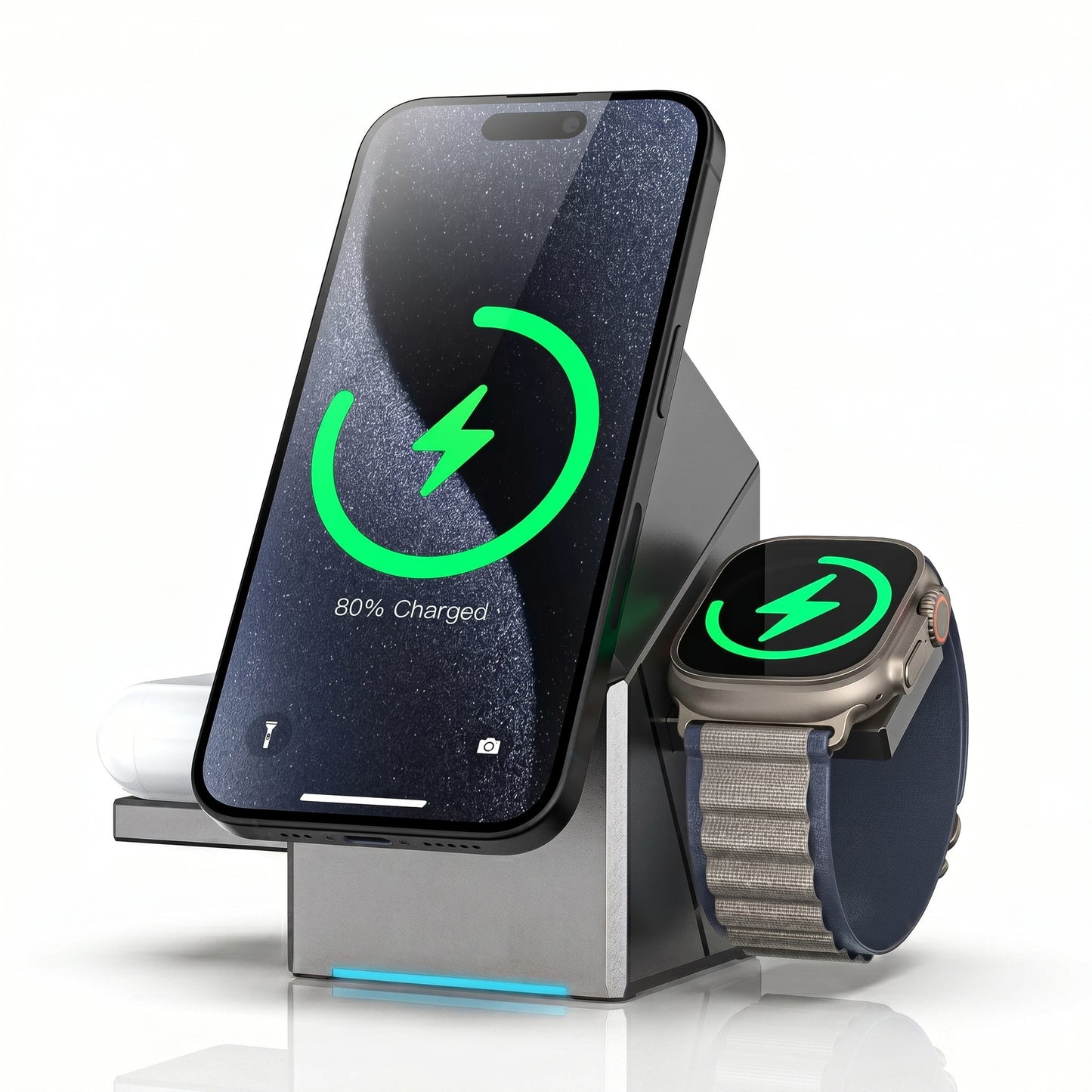 3-in-1 Magnetic 15W Auto-Rotate Wireless Charging Stand