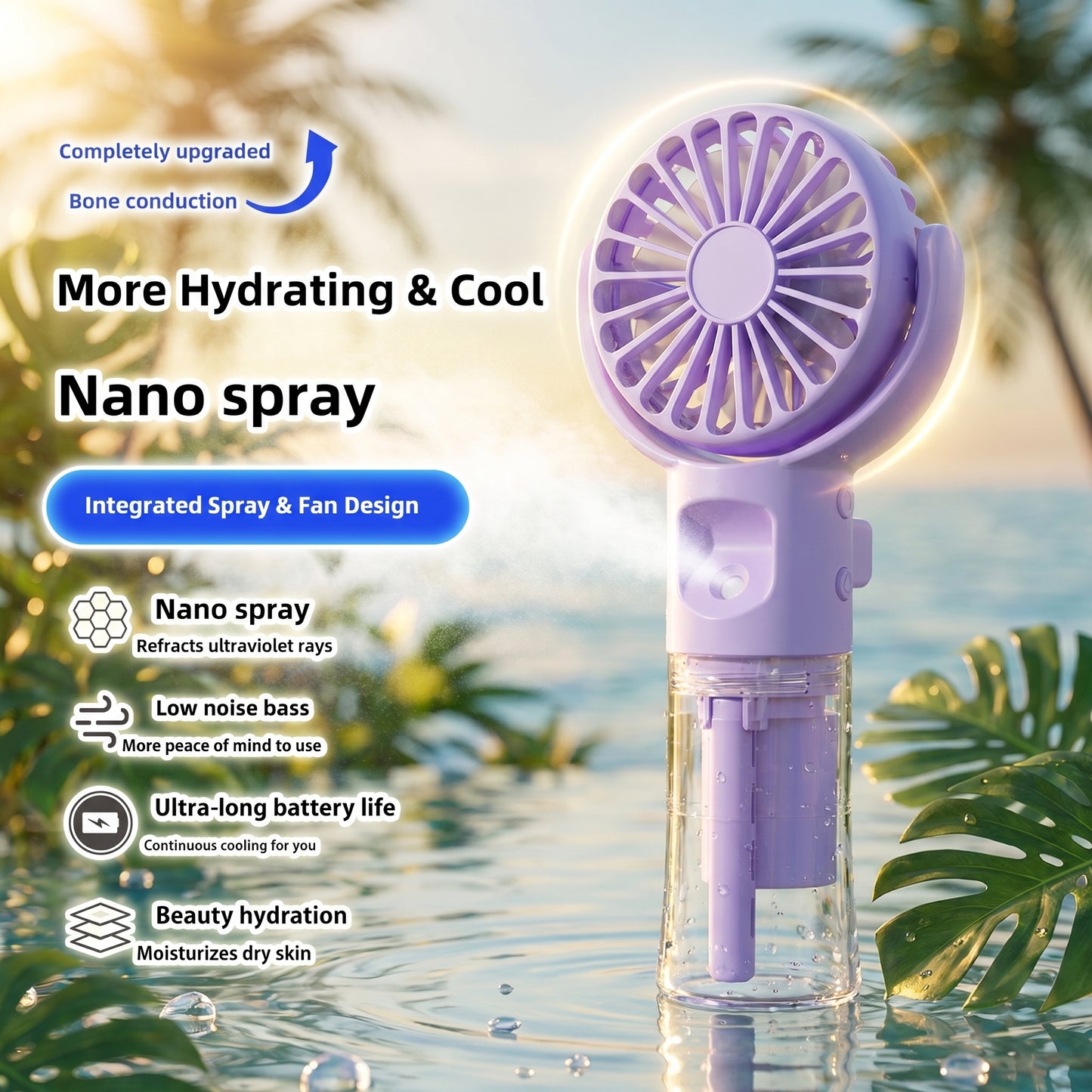 Portable Rechargeable Mist Spray Fan